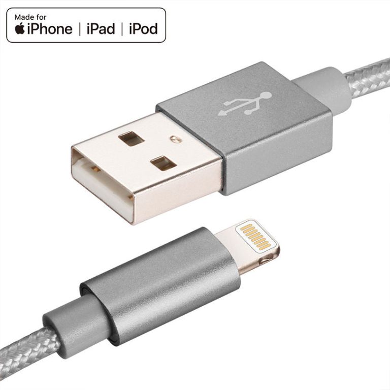 Wholesale MFi Certified Grey Braided Data Cable-1