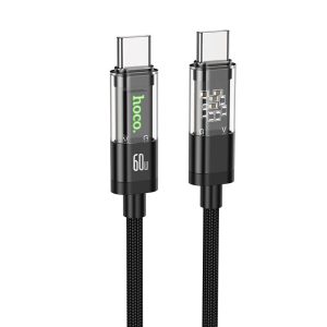 60W Transparent Type-C Charging Cable with Digital Display for OEM Applications