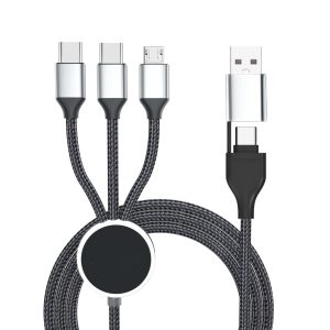 Customizable Multi-Device Fast Charging USB Cable with Nylon Braid