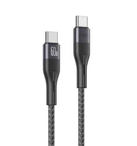 60W Aluminum Alloy Nylon Braided Type-C to Type-C Fast Charging Cable