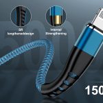 Blue Nylon Braided Lighting Cable-5