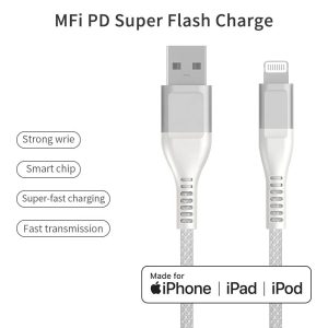 MFi Licensed iPhone Charging Cable with 2.4A Fast Charging