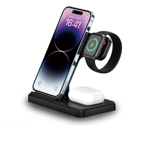 3-in-1 Wireless Charger with Foldable Stand for OEM/ODM Customization