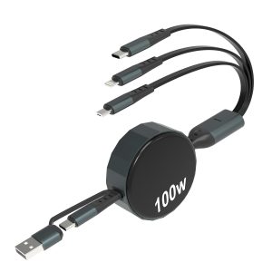 Retractable 3-in-1 Multi Charging Cable for OEM/ODM Supply