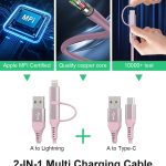 Pink Retractable 2 in 1 Lightning and USB C Cable for Apple-4