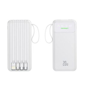 10000mAh OEM Power Bank with Built-in Cables for Mobile Phones