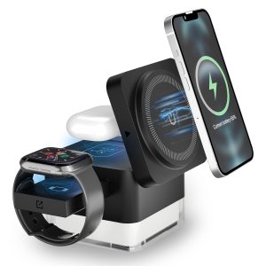 4-in-1 Wireless Charger with Night Light for Qi-Compatible Devices