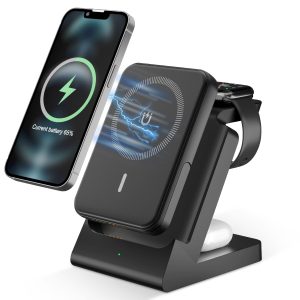 3 in 1 Wireless Charging Station for Mobile Devices, Apple Watch, and Earphones