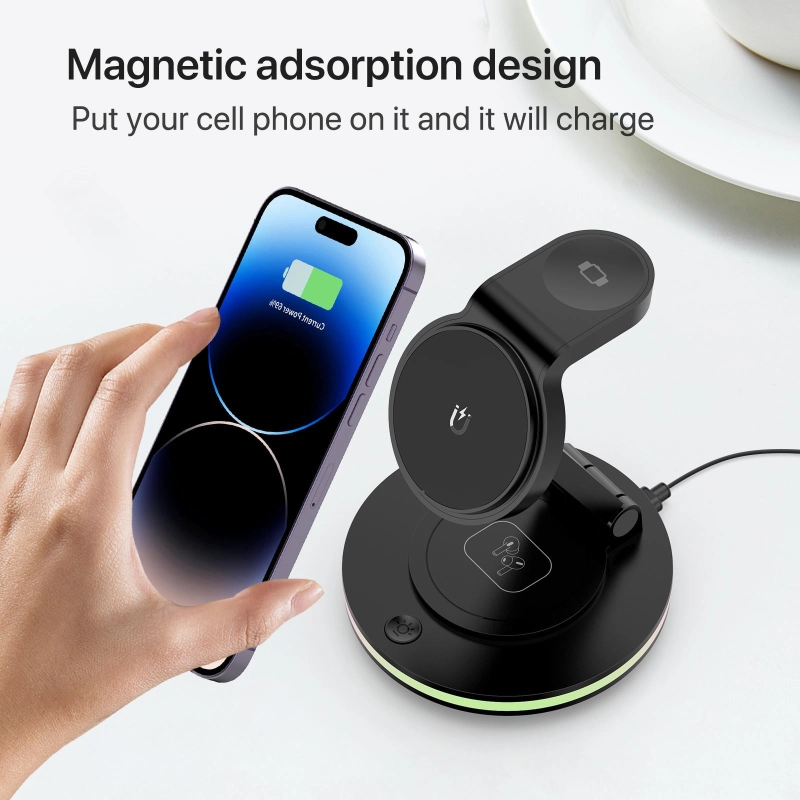 Phone aligned on a wireless charging pad