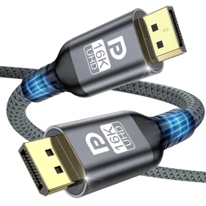 Keku DP 2.1 16K DisplayPort Cable – Nylon Braided with 1M, 2M, 3M Lengths