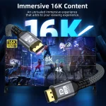 Keku DP 2.1 16K DisplayPort Cable – Nylon Braided with 1M, 2M, 3M Lengths
