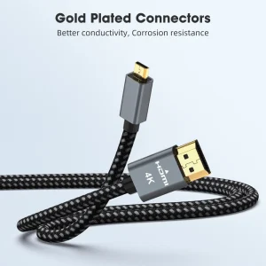 Micro HDMI to HDMI Cable with 4K@60Hz Support