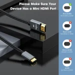 Mini HDMI to HDMI Cable Supporting 4K@60Hz Video