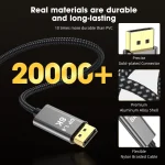 Mini DisplayPort to DP 1.4 Cable with Nylon Braiding