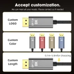 Mini DisplayPort to DP 1.4 Cable with Nylon Braiding