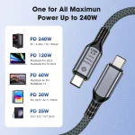USB4 Cable for OEM/ODM Solutions: 240W PD 3.1 EPR and 40Gbps Data Transfer
