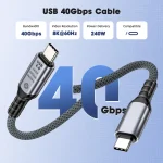 USB4 Cable for OEM/ODM Solutions: 240W PD 3.1 EPR and 40Gbps Data Transfer
