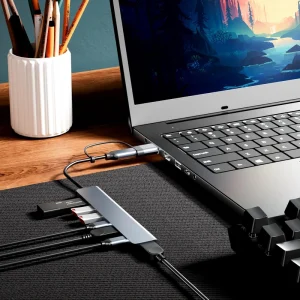 USB-C hub port display data and power compatibility checks