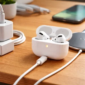 AirPods charging inside their case