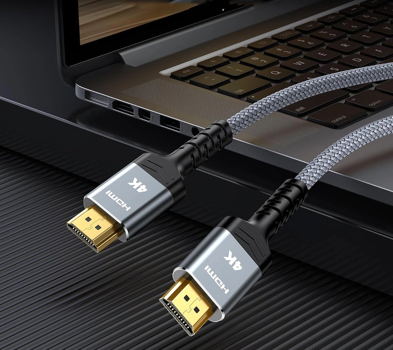 Fifteen-foot HDMI cable routed from source to wall-mounted display