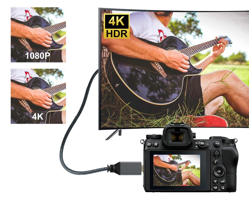 Micro HDMI Type D to full-size HDMI Type A cable