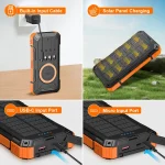 20,000mAh Wireless Charger H-PS92W Solar Power Bank image 5