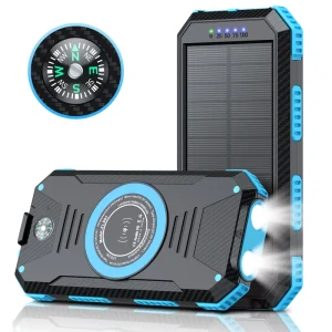 ZL901 10000mAh Solar Power Bank – 15W Fast Charging, 2W LED & 5W Wireless