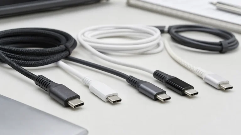 USB-C cable engineering samples arranged for RFQ review